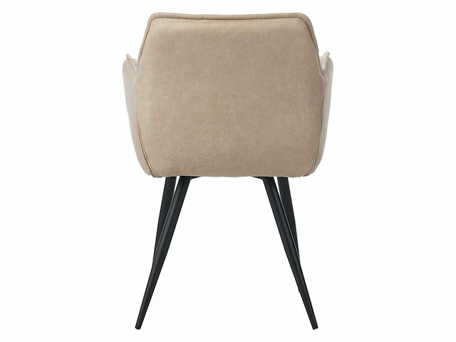 Colenis - manila eetkamerstoel - set van 4 - beige - microfiber stof- industrieel - met armleuning - afbeelding 4 van  5