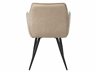 Colenis - manila eetkamerstoel - set van 4 - beige - microfiber stof- industrieel - met armleuning - afbeelding 4 van  5