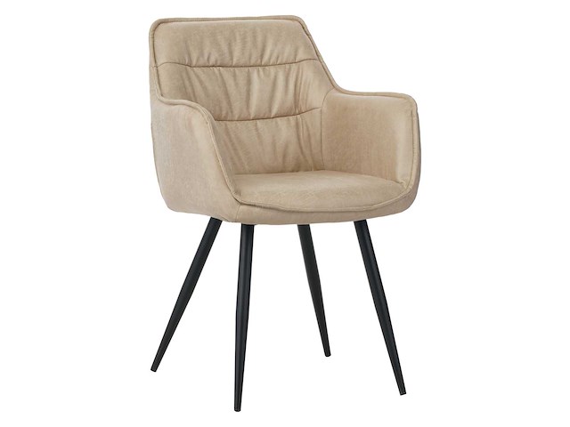 Colenis - manila eetkamerstoel - set van 4 - beige - microfiber stof- industrieel - met armleuning - afbeelding 1 van  5