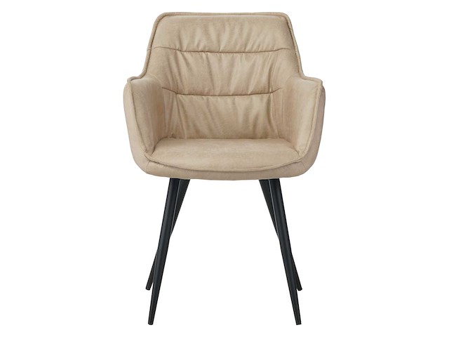 Colenis - manila eetkamerstoel - set van 4 - beige - microfiber stof- industrieel - met armleuning - afbeelding 2 van  5