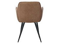 Colenis - manila eetkamerstoel - set van 4 - cognac - microfiber stof- industrieel - met armleuning - afbeelding 3 van  4