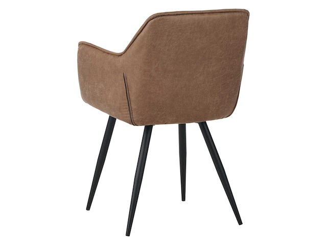 Colenis - manila eetkamerstoel - set van 4 - cognac - microfiber stof- industrieel - met armleuning - afbeelding 4 van  4