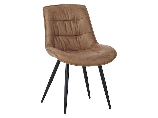 Colenis - manila eetkamerstoel - set van 4 - cognac - microfiber stof- zonder armleuning - afbeelding 1 van  5