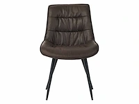 Colenis - manila eetkamerstoel - set van 4 - donkerbruin - microfiber stof- zonder armleuning - afbeelding 2 van  4
