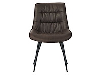 Colenis - manila eetkamerstoel - set van 4 - donkerbruin - microfiber stof- zonder armleuning - afbeelding 2 van  4