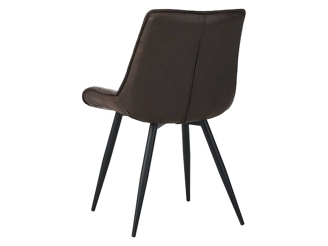 Colenis - manila eetkamerstoel - set van 4 - donkerbruin - microfiber stof- zonder armleuning - afbeelding 4 van  4