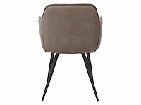 Colenis - manila eetkamerstoel - set van 4 - sand - microfiber stof- industrieel - met armleuning - afbeelding 2 van  2