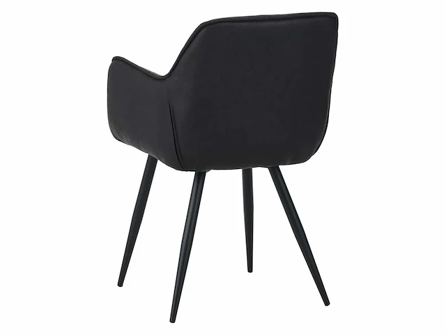 Colenis - manila eetkamerstoel - set van 4 - zwart - microfiber stof- industrieel - met armleuning - afbeelding 2 van  5