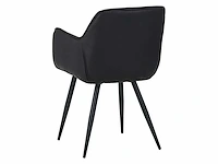 Colenis - manila eetkamerstoel - set van 4 - zwart - microfiber stof- industrieel - met armleuning - afbeelding 2 van  5