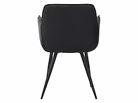 Colenis - manila eetkamerstoel - set van 4 - zwart - microfiber stof- industrieel - met armleuning - afbeelding 3 van  5