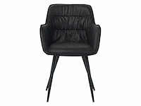 Colenis - manila eetkamerstoel - set van 4 - zwart - microfiber stof- industrieel - met armleuning - afbeelding 4 van  5