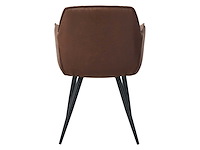 Colenis - manila eetkamerstoel - set van 6 - bruin - microfiber stof- industrieel - met armleuning - afbeelding 4 van  5