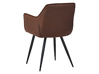 Colenis - manila eetkamerstoel - set van 6 - bruin - microfiber stof- industrieel - met armleuning - afbeelding 5 van  5