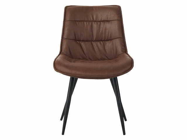 Colenis - manila eetkamerstoel - set van 6 - bruin - microfiber stof- zonder armleuning - afbeelding 2 van  4