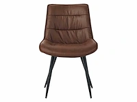 Colenis - manila eetkamerstoel - set van 6 - bruin - microfiber stof- zonder armleuning - afbeelding 2 van  4