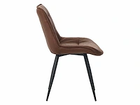 Colenis - manila eetkamerstoel - set van 6 - bruin - microfiber stof- zonder armleuning - afbeelding 3 van  4