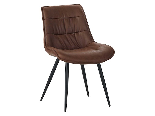 Colenis - manila eetkamerstoel - set van 6 - bruin - microfiber stof- zonder armleuning - afbeelding 1 van  4