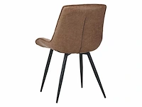Colenis - manila eetkamerstoel - set van 6 - cognac - microfiber stof- zonder armleuning - afbeelding 5 van  5