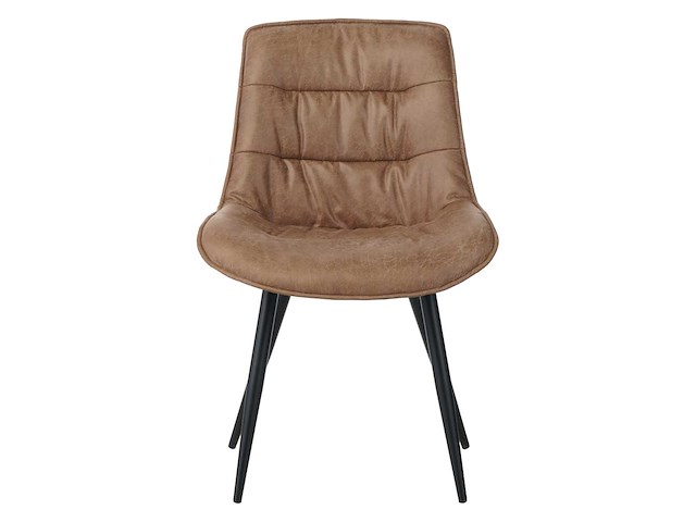 Colenis - manila eetkamerstoel - set van 6 - cognac - microfiber stof- zonder armleuning - afbeelding 2 van  5