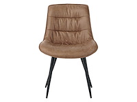 Colenis - manila eetkamerstoel - set van 6 - cognac - microfiber stof- zonder armleuning - afbeelding 2 van  5