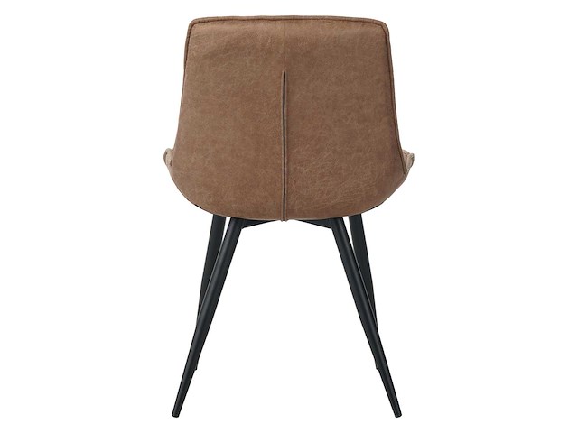 Colenis - manila eetkamerstoel - set van 6 - cognac - microfiber stof- zonder armleuning - afbeelding 4 van  5
