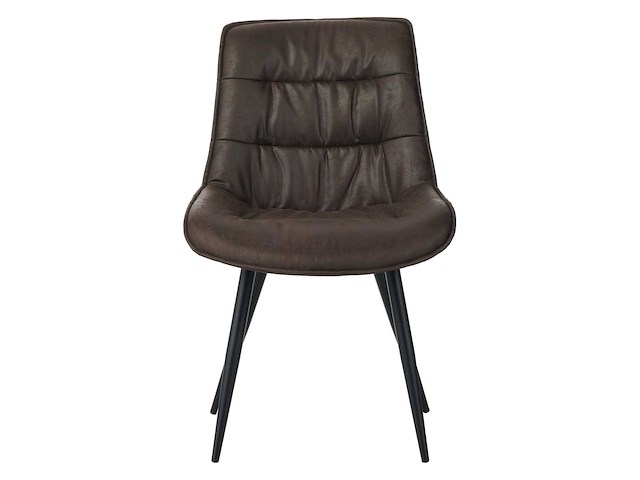 Colenis - manila eetkamerstoel - set van 6 - donkerbruin - microfiber stof- zonder armleuning - afbeelding 2 van  5