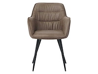 Colenis - manila eetkamerstoel - set van 6 - sand - microfiber stof- industrieel - met armleuning - afbeelding 3 van  5