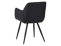 Colenis - manila eetkamerstoel - set van 6 - zwart - microfiber stof- industrieel - met armleuning - afbeelding 1 van  4