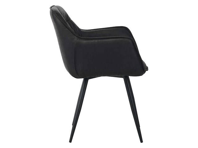 Colenis - manila eetkamerstoel - set van 6 - zwart - microfiber stof- industrieel - met armleuning - afbeelding 4 van  4
