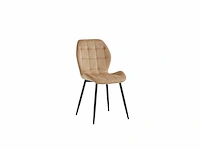 Colenis - manny eetkamerstoel - set van 6- beige - fluweel - velvet - industrieel - afbeelding 1 van  3