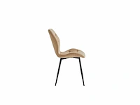 Colenis - manny eetkamerstoel - set van 6- beige - fluweel - velvet - industrieel - afbeelding 2 van  3