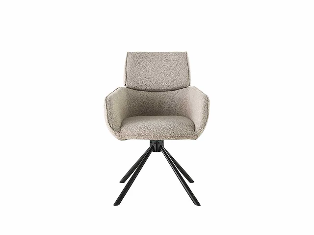 Colenis - marta eetkamerstoel - set van 4 - beige - bouclé stof - industrieel - metalen poten - stoelen - draaibaar - 180° - afbeelding 2 van  5