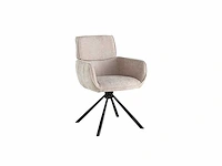 Colenis - marta eetkamerstoel - set van 4 - beige - chenille stof - industrieel - metalen poten - stoelen - draaibaar - 180° - afbeelding 1 van  5