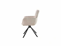 Colenis - marta eetkamerstoel - set van 4 - beige - chenille stof - industrieel - metalen poten - stoelen - draaibaar - 180° - afbeelding 3 van  5