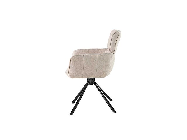 Colenis - marta eetkamerstoel - set van 4 - beige - chenille stof - industrieel - metalen poten - stoelen - draaibaar - 180° - afbeelding 3 van  5