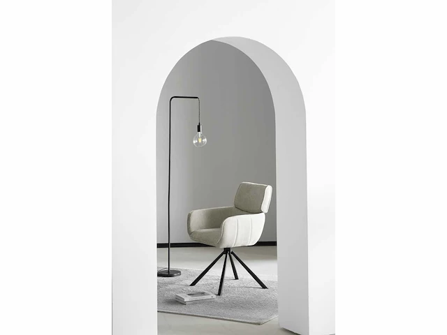 Colenis - marta eetkamerstoel - set van 4 - licht beige - linnen stof - industrieel - metalen poten - stoelen - draaibaar - 180° - afbeelding 4 van  5