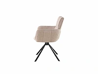 Colenis - marta eetkamerstoel - set van 4 - taupe - linnen stof - industrieel - metalen poten - stoelen - draaibaar - 180° - afbeelding 3 van  5
