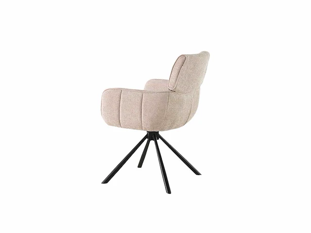 Colenis - marta eetkamerstoel - set van 4 - taupe - linnen stof - industrieel - metalen poten - stoelen - draaibaar - 180° - afbeelding 4 van  5