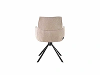 Colenis - marta eetkamerstoel - set van 4 - taupe - linnen stof - industrieel - metalen poten - stoelen - draaibaar - 180° - afbeelding 5 van  5