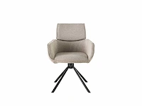 Colenis - marta eetkamerstoel - set van 6 - beige - bouclé stof - industrieel - metalen poten - stoelen - draaibaar - 180° - afbeelding 2 van  6