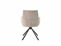 Colenis - marta eetkamerstoel - set van 6 - beige - bouclé stof - industrieel - metalen poten - stoelen - draaibaar - 180° - afbeelding 5 van  6