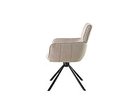 Colenis - marta eetkamerstoel - set van 6 - beige - bouclé stof - industrieel - metalen poten - stoelen - draaibaar - 180° - afbeelding 3 van  6