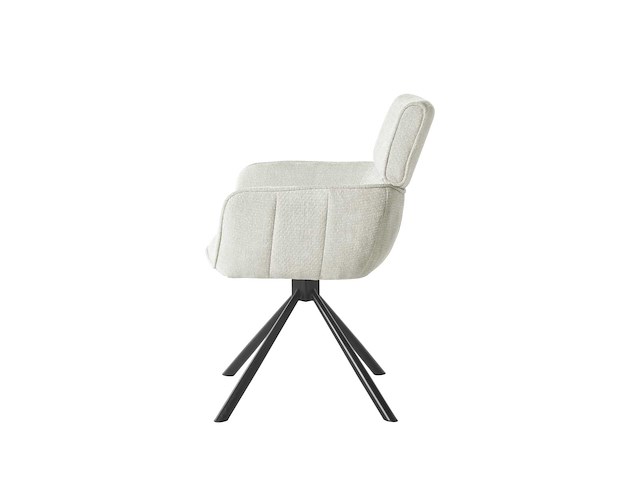 Colenis - marta eetkamerstoel - set van 6 - licht beige - linnen stof - industrieel - metalen poten - stoelen - draaibaar - 180° - afbeelding 2 van  6