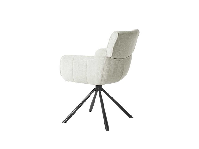 Colenis - marta eetkamerstoel - set van 6 - licht beige - linnen stof - industrieel - metalen poten - stoelen - draaibaar - 180° - afbeelding 3 van  6