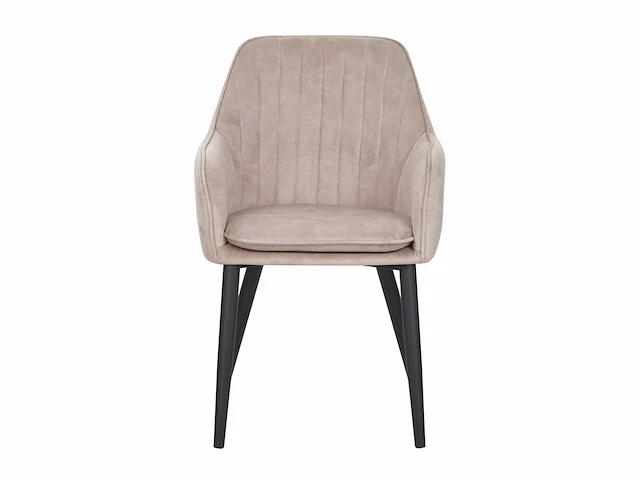 Colenis - melly eetkamerstoel - set van 4 - beige - fluweel - velvet - met armleuning - afbeelding 3 van  4