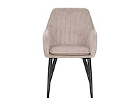 Colenis - melly eetkamerstoel - set van 4 - beige - fluweel - velvet - met armleuning - afbeelding 3 van  4