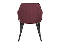 Colenis - melly eetkamerstoel - set van 4 - bordeaux - fluweel - velvet - met armleuning - afbeelding 3 van  4