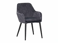 Colenis - melly eetkamerstoel - set van 4 - grijs - fluweel - velvet - met armleuning - afbeelding 1 van  4