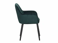Colenis - melly eetkamerstoel - set van 4 - groen - fluweel - velvet - met armleuning - afbeelding 3 van  4