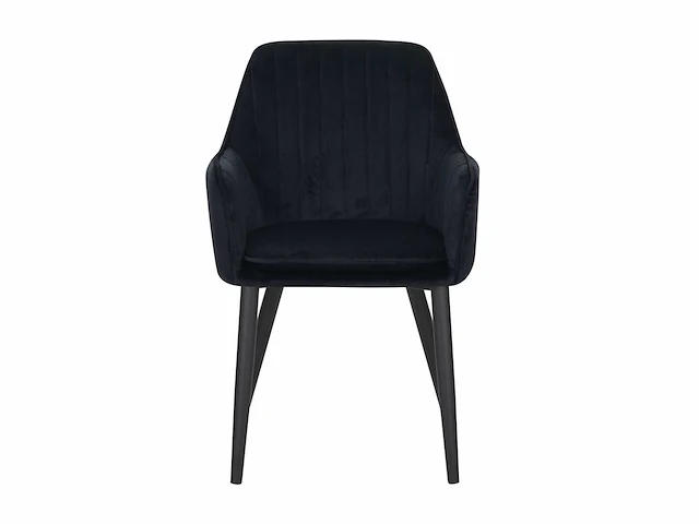 Colenis - melly eetkamerstoel - set van 4 - zwart - fluweel - velvet - met armleuning - afbeelding 2 van  4